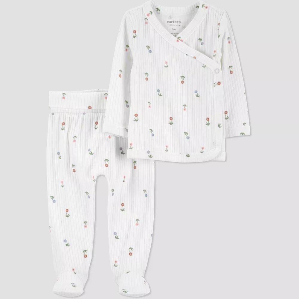 Carter's White Floral Kids Matching Set